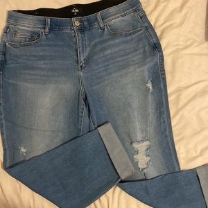 Lularoe Simply Comfortable distressed light wash jeans size 38